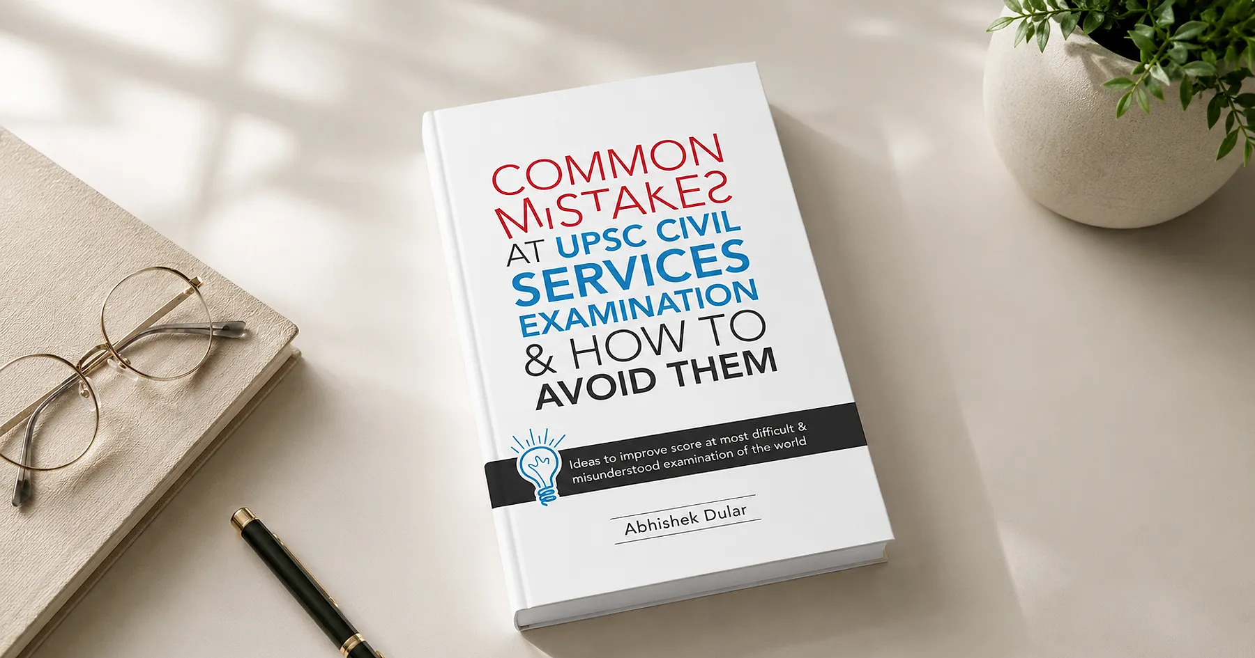 Abhishek Dular upsc guide book cover design — publishing, India