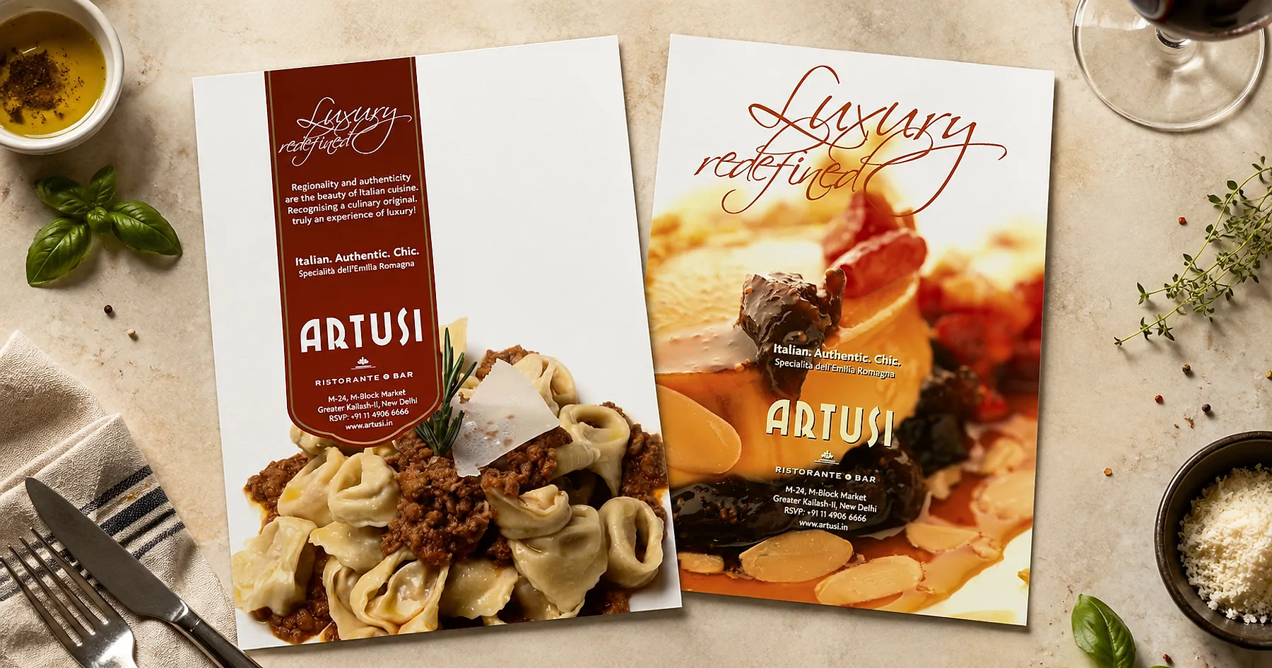 Artusi restaurant magazine advertisement design