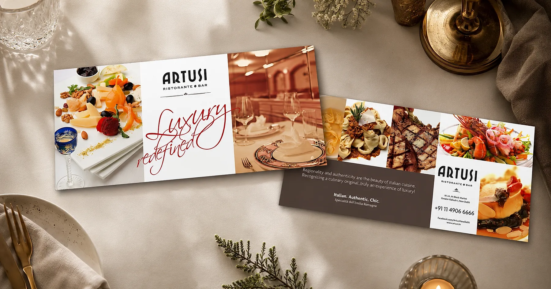 Artusi restaurant mailer design
