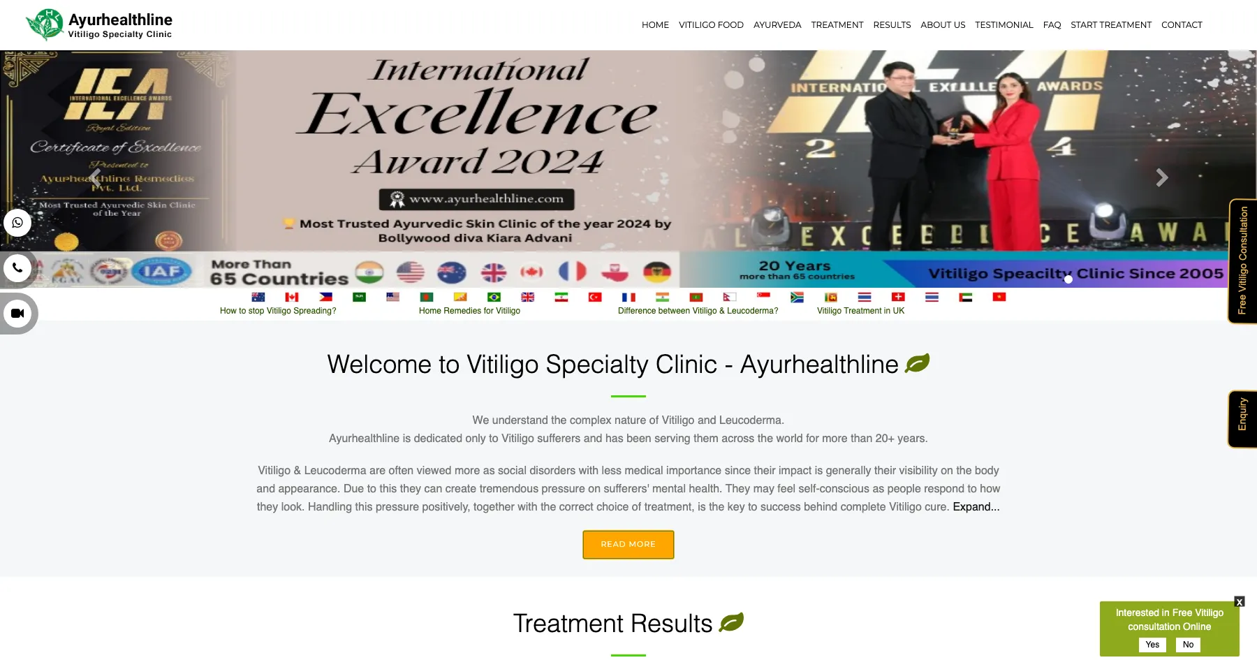 Ayurhealthline clinic website design and development — healthcare & wellness, India