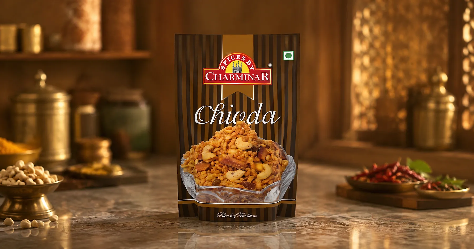 Charminar chivda snack pouch packaging — food, India