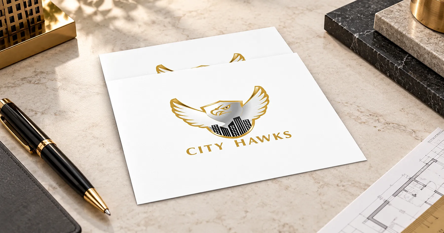 City Hawks brand identity design — real estate, India