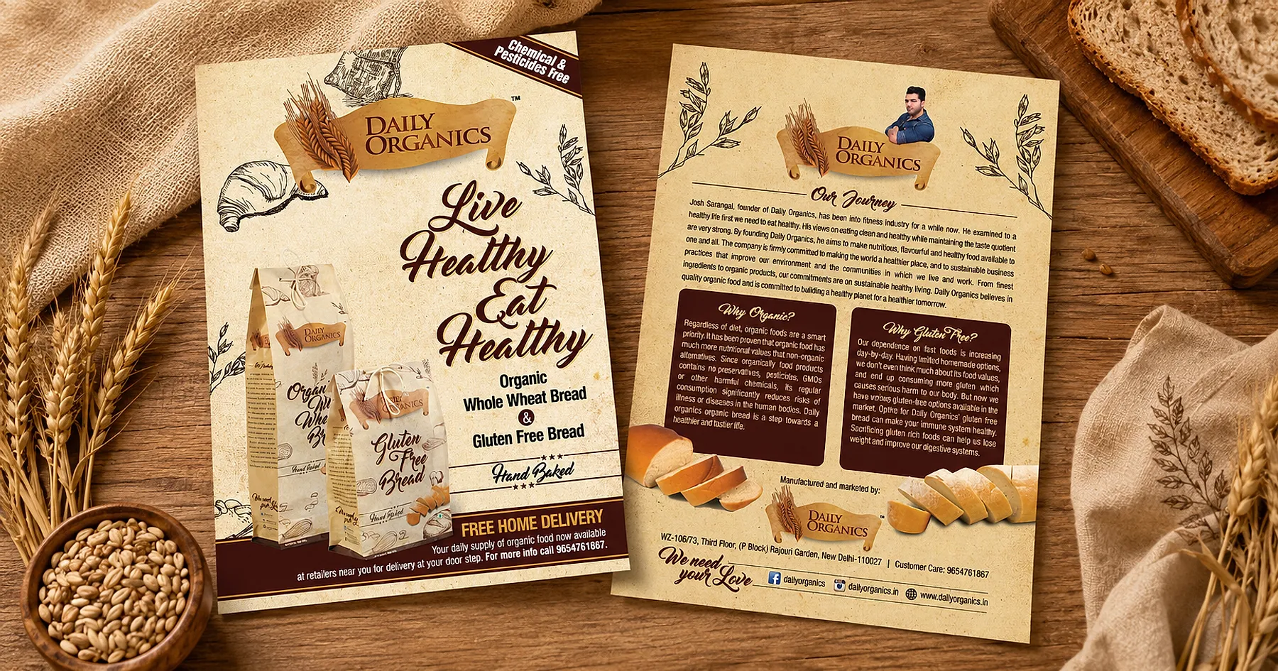 Daily Organics organic food flyer design