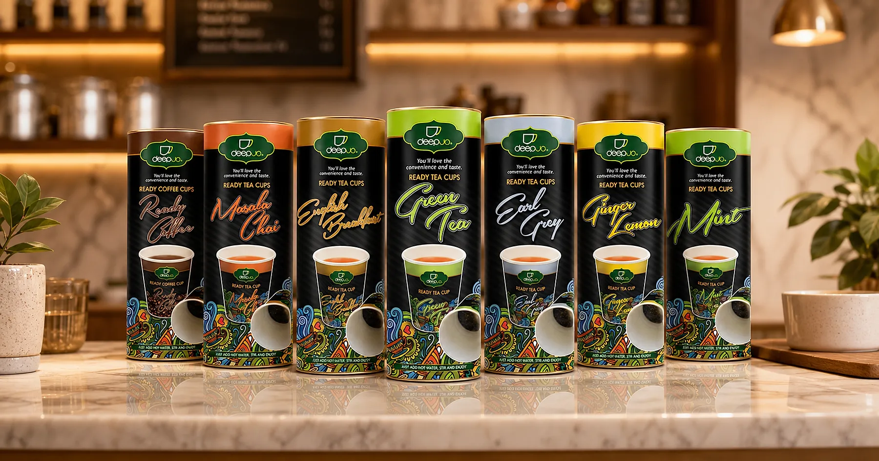 Deep Jo ready tea cup range packaging — beverages, India