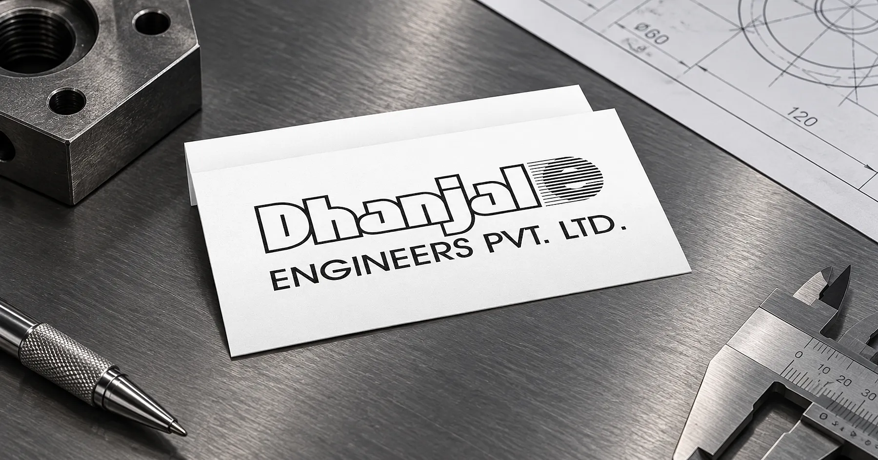 Dhanjal Engineers brand identity design — industrial equipment, India