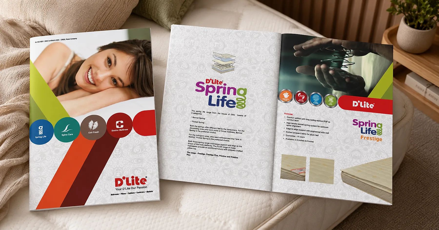 D'Lite mattress product catalogue — interiors & surfaces, India