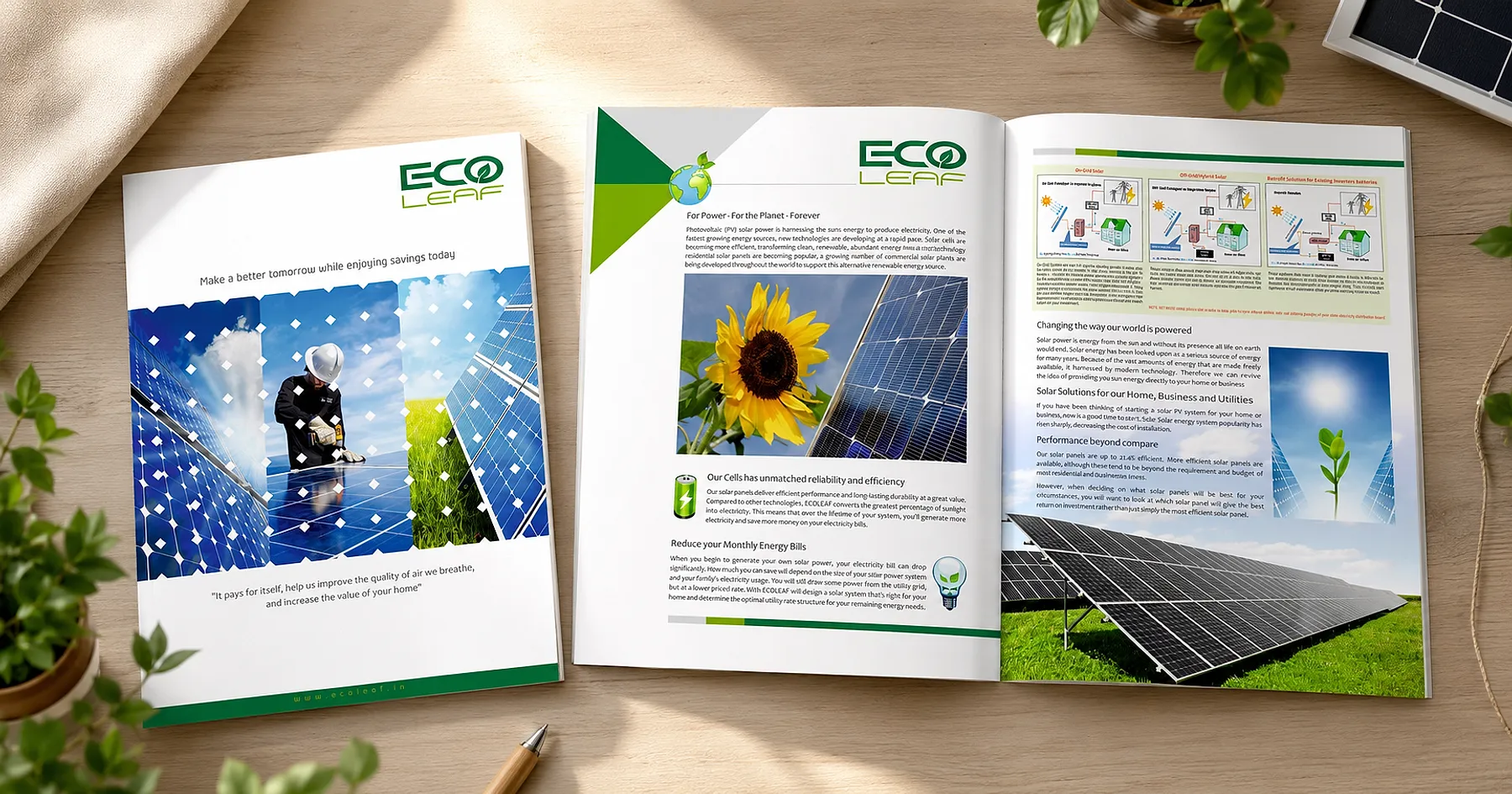 Eco Leaf solar energy brochure — renewable energy, India