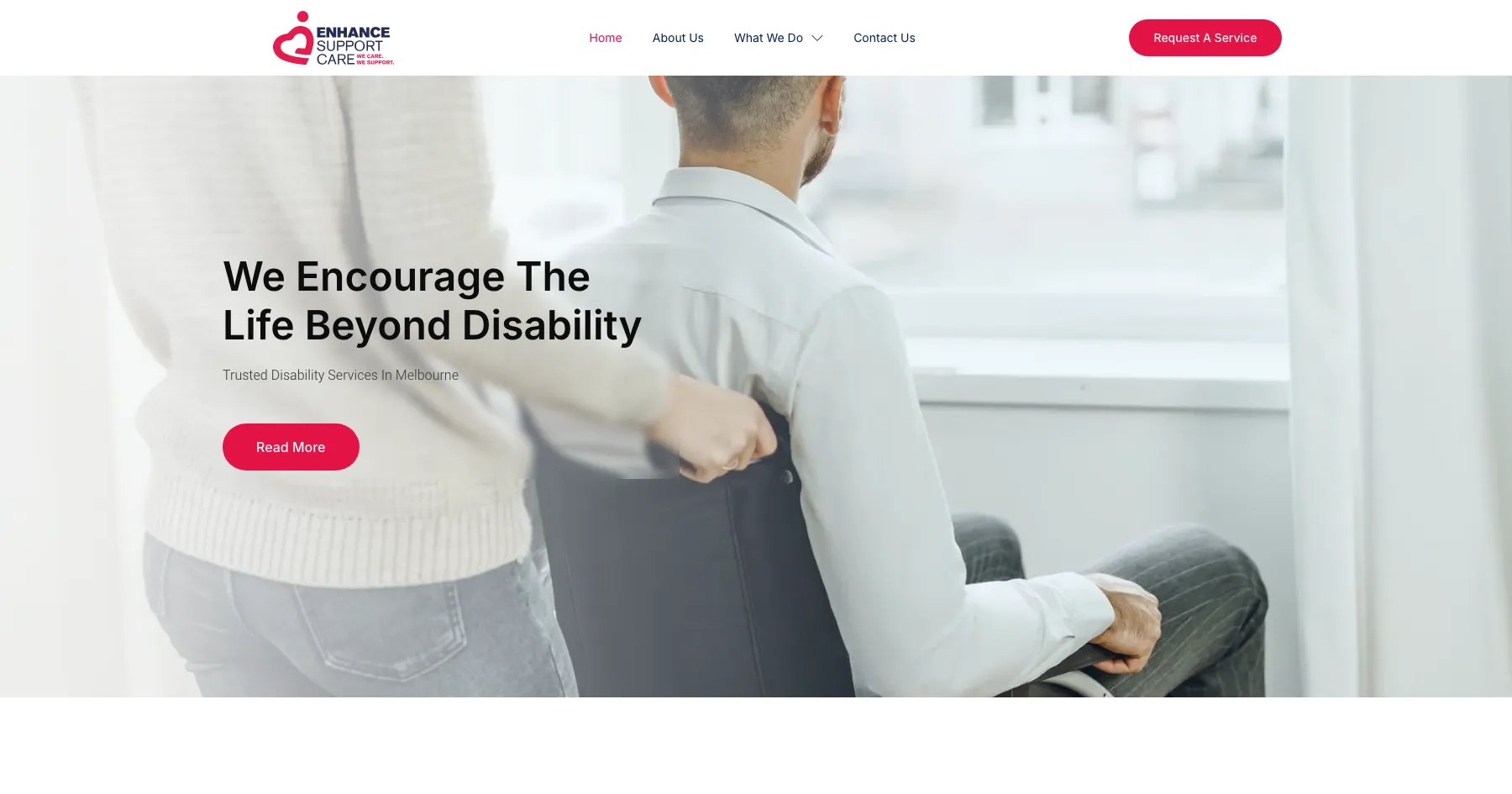 Enhance Support Care NDIS provider website design and development — healthcare & wellness, Australia