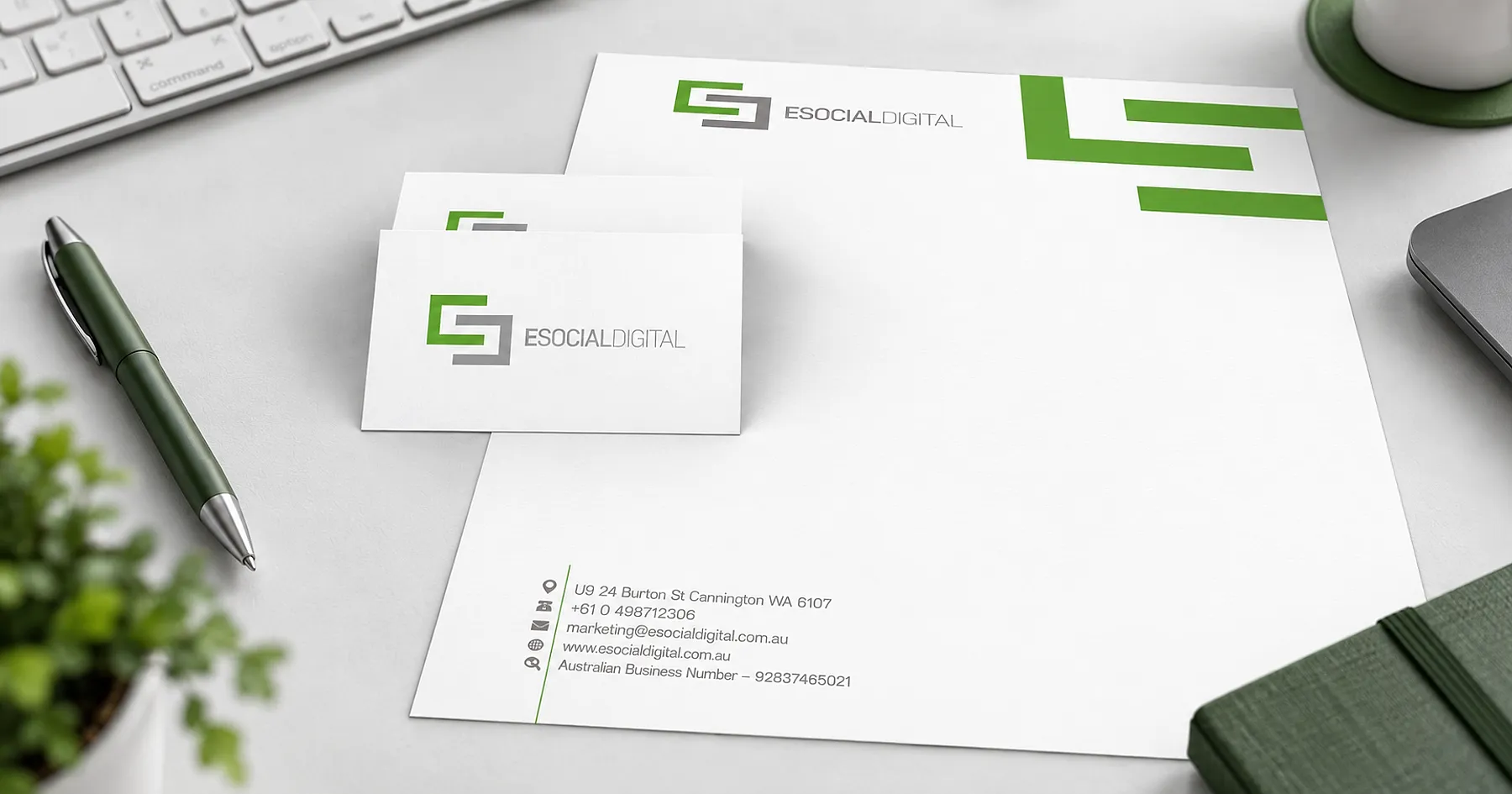 eSocial Digital identity and business card design — professional services, Australia