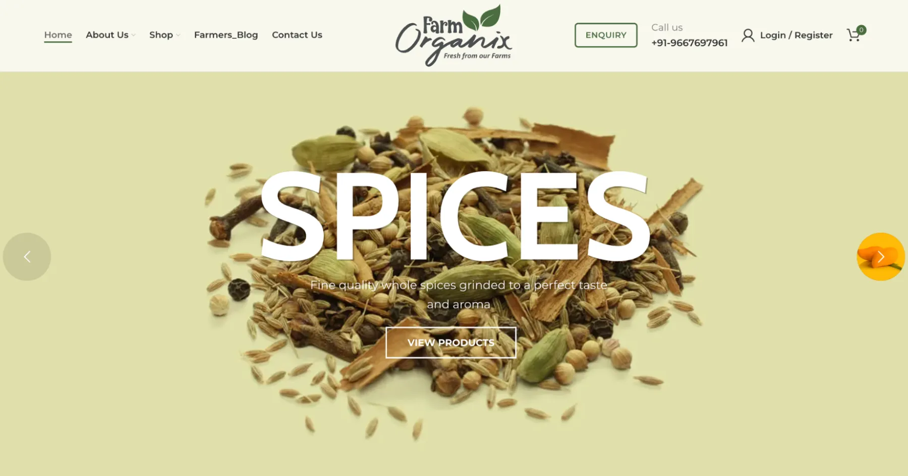 Farm Organix website design and development