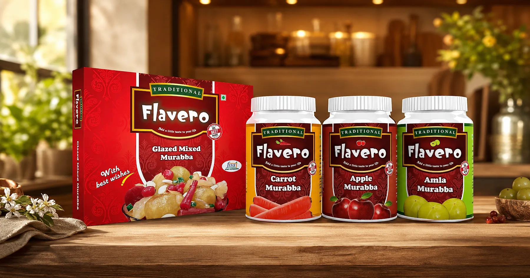 Flavero murabba jar carton packaging — food, India