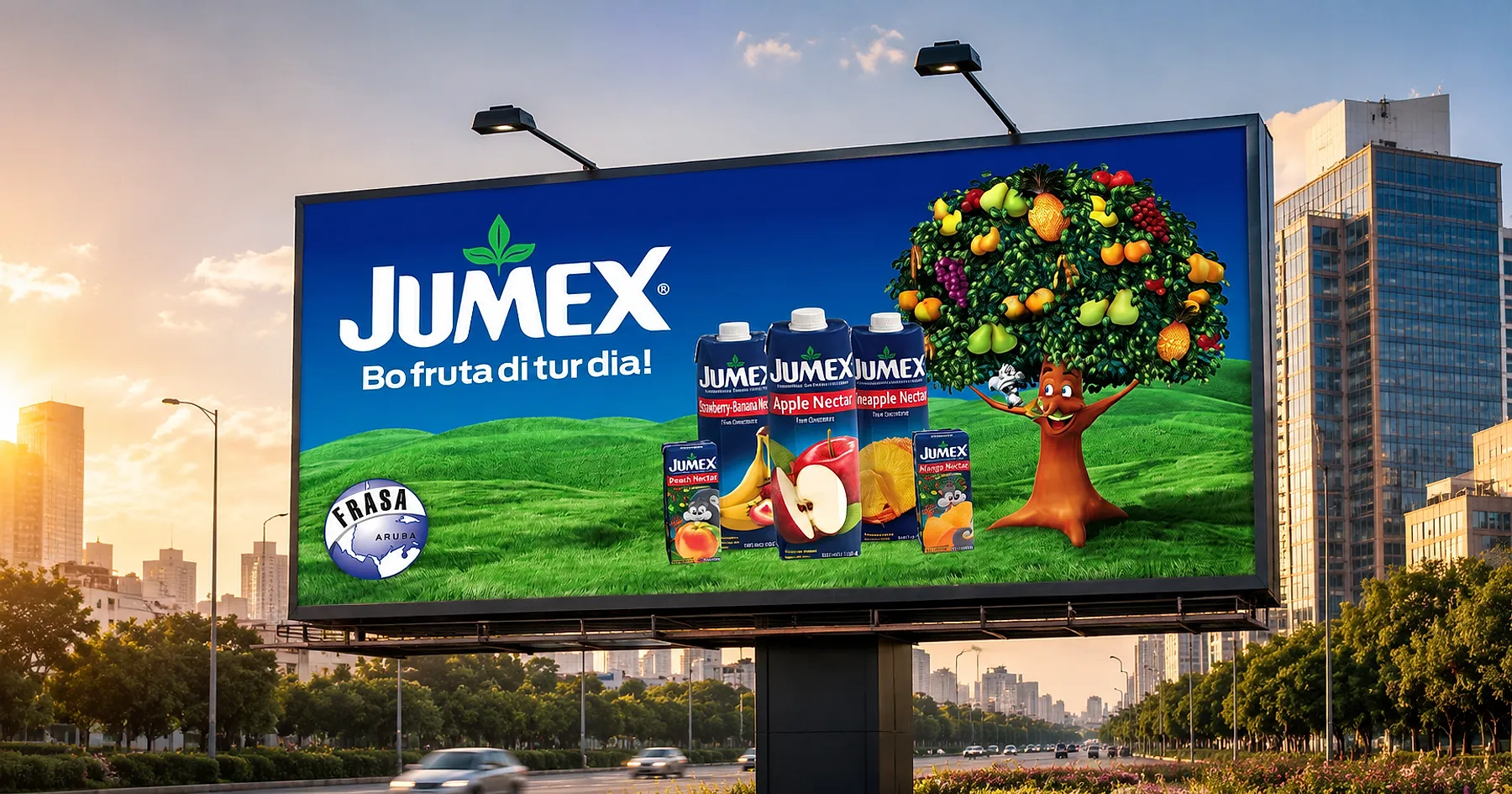 Frasa Jumex hoarding design for the Aruba market