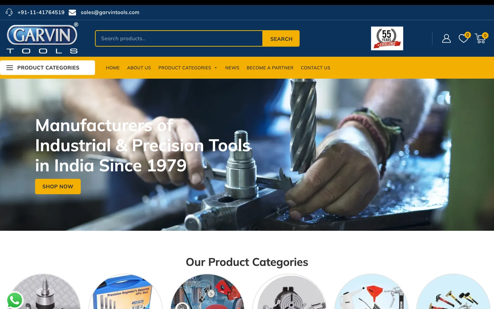 Garvin Tools website design and development