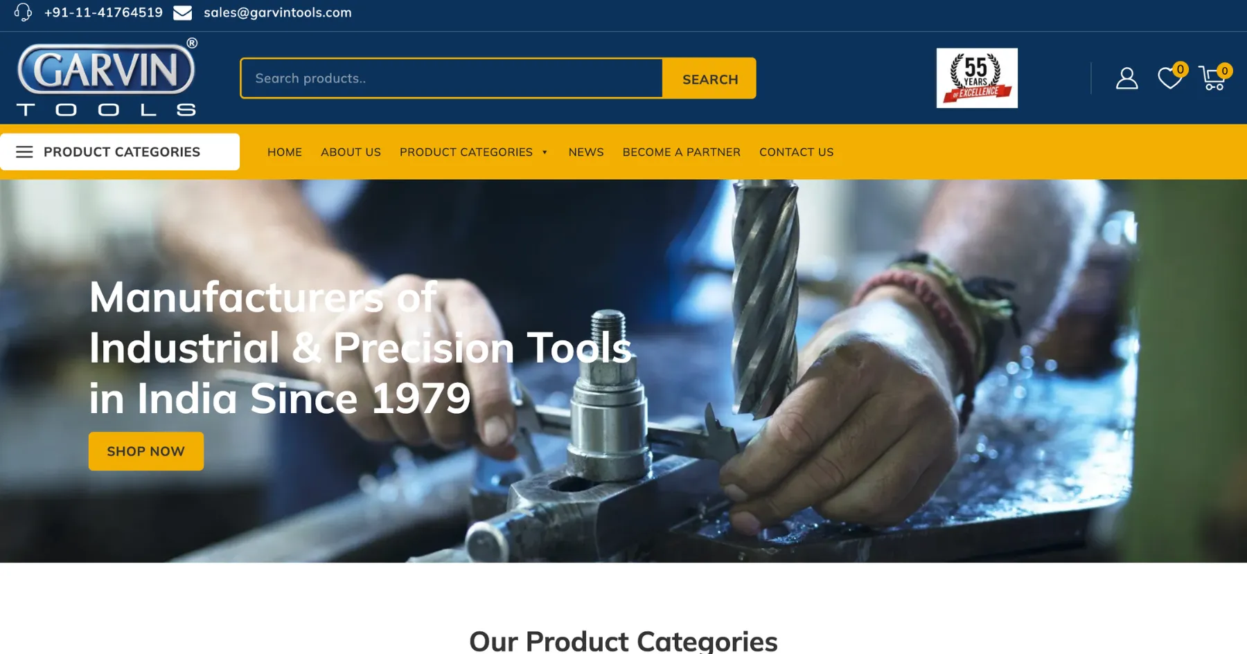 Garvin Tools website design and development