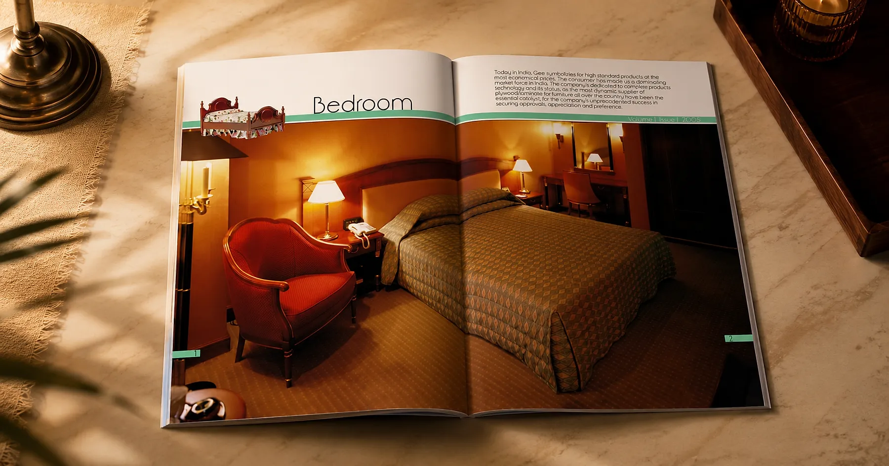 Gee-Ply bedroom feature spread — building materials, India
