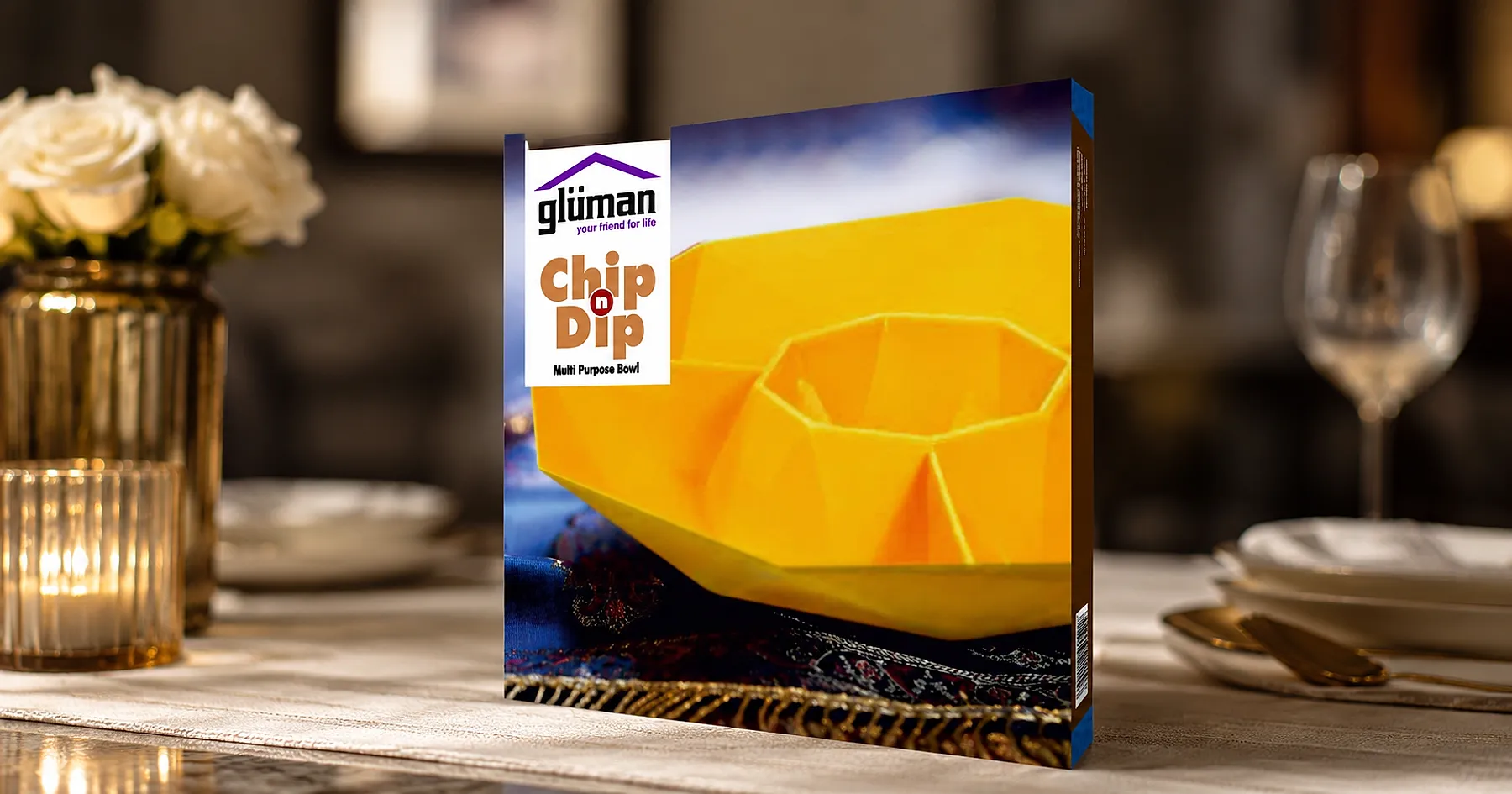 Gluman chip n dip bowl carton packaging — homeware & kitchenware, India