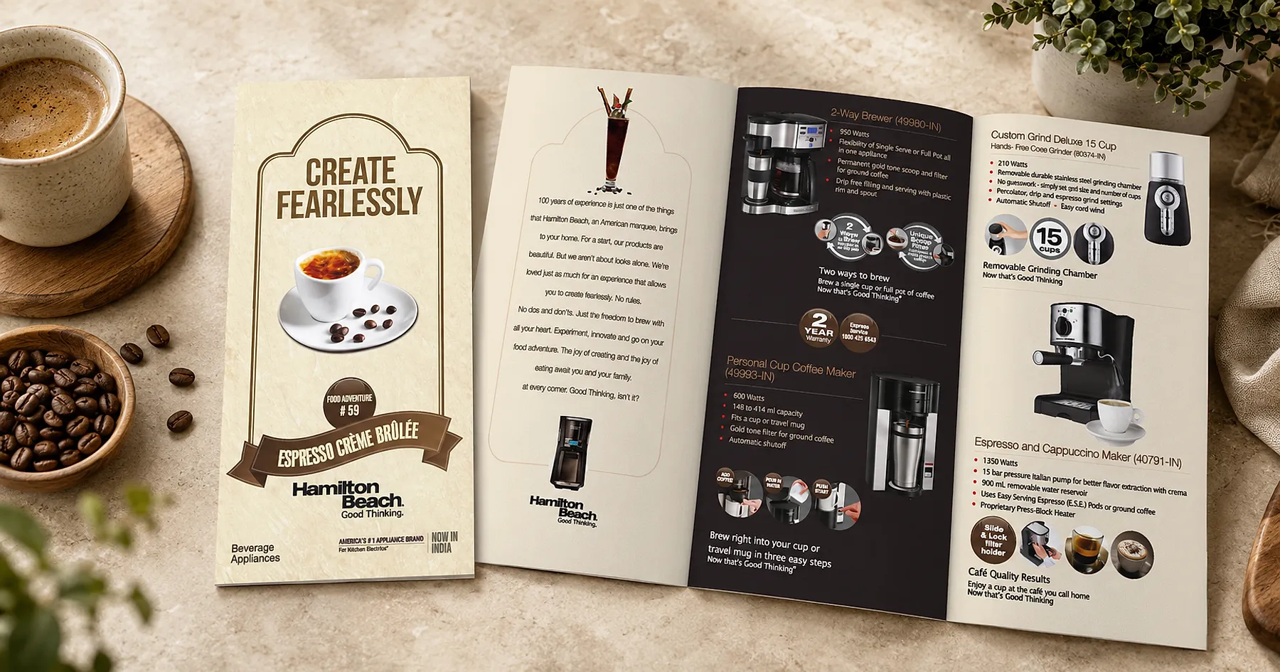 Hamilton Beach beverage appliance brochure — appliances, India