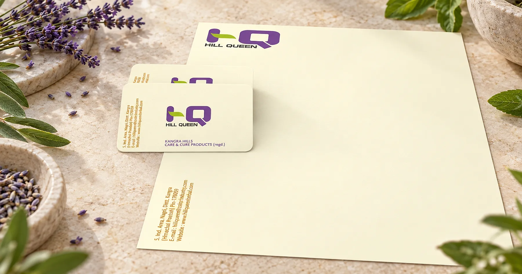 Hill Queen brand identity design — personal care, India