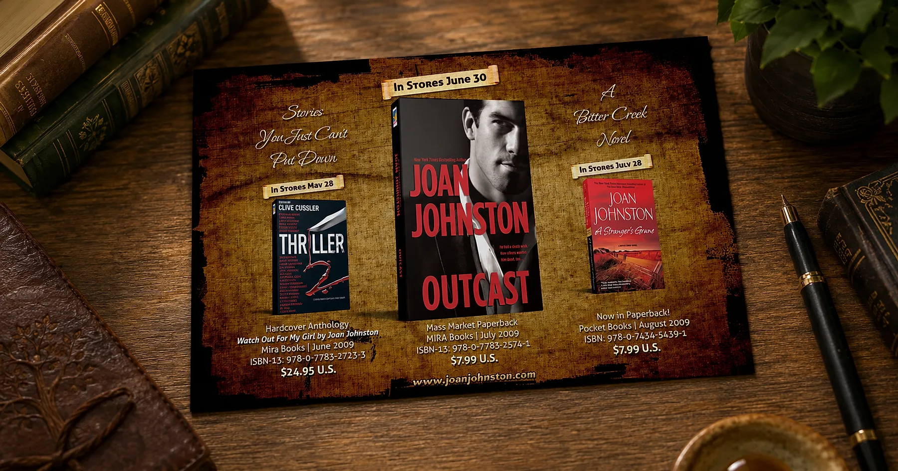 Joan Johnston book launch flyer design