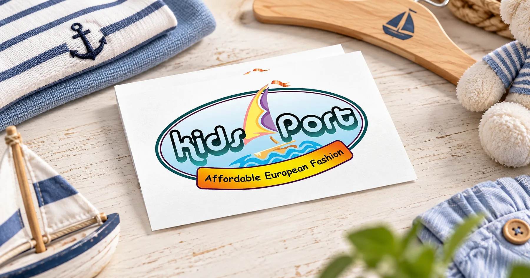 Kids Port brand identity design — fashion & apparel, India