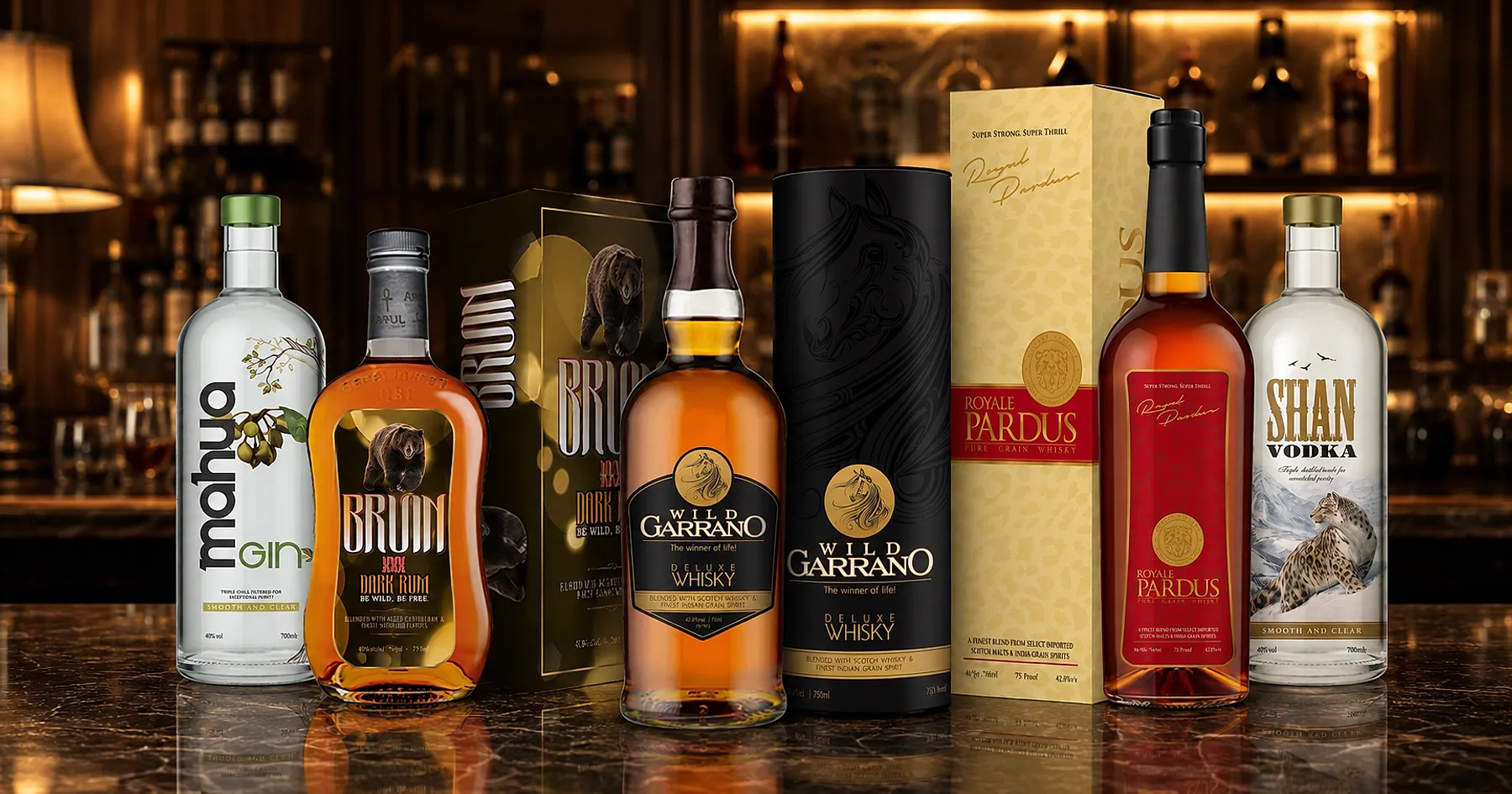 Kristal Spirits liquor bottle carton range packaging — wine & spirits, India