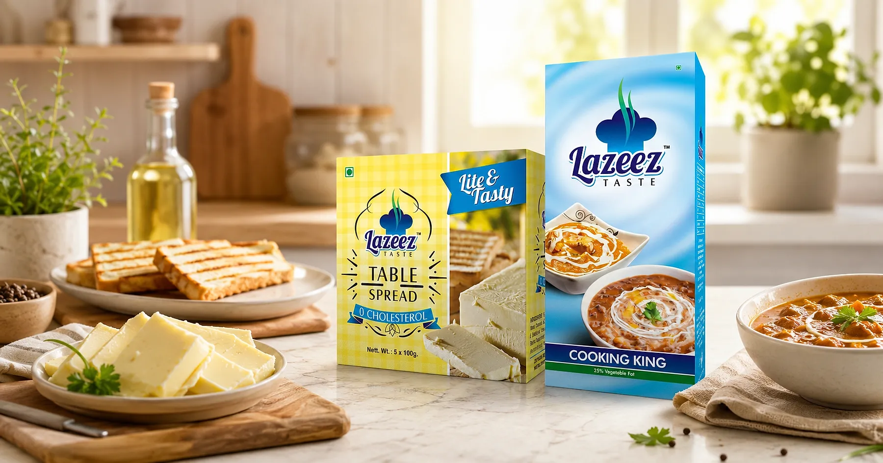 Lazeez table spread carton packaging — food, India