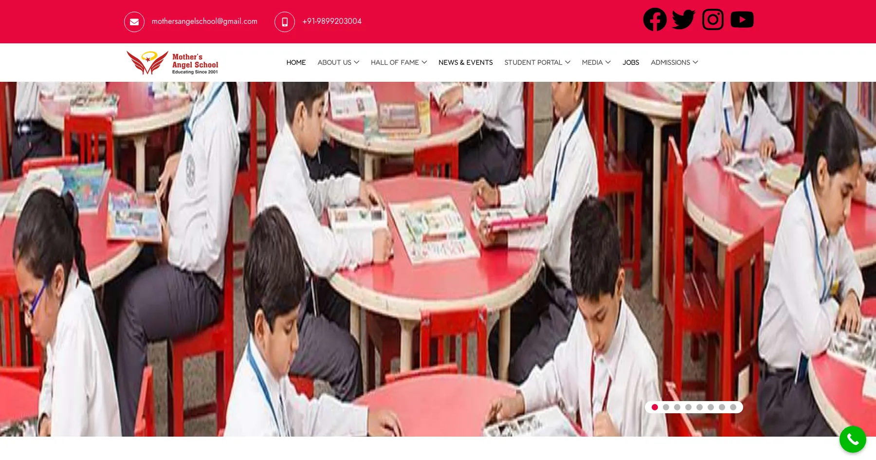 Mother's Angel School website design and development — education & training, India