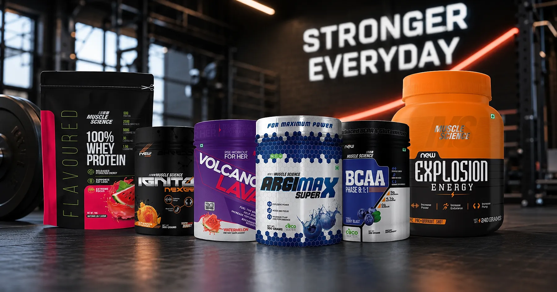 Muscle Science sports nutrition range packaging — sports & nutrition, India