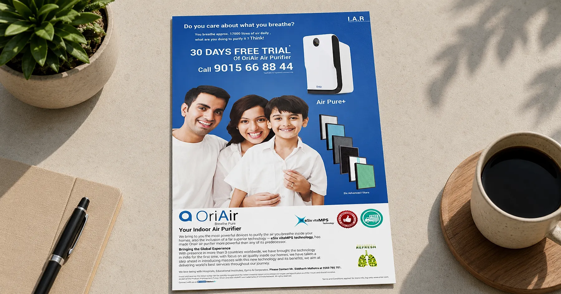 OriAir air purifier flyer design