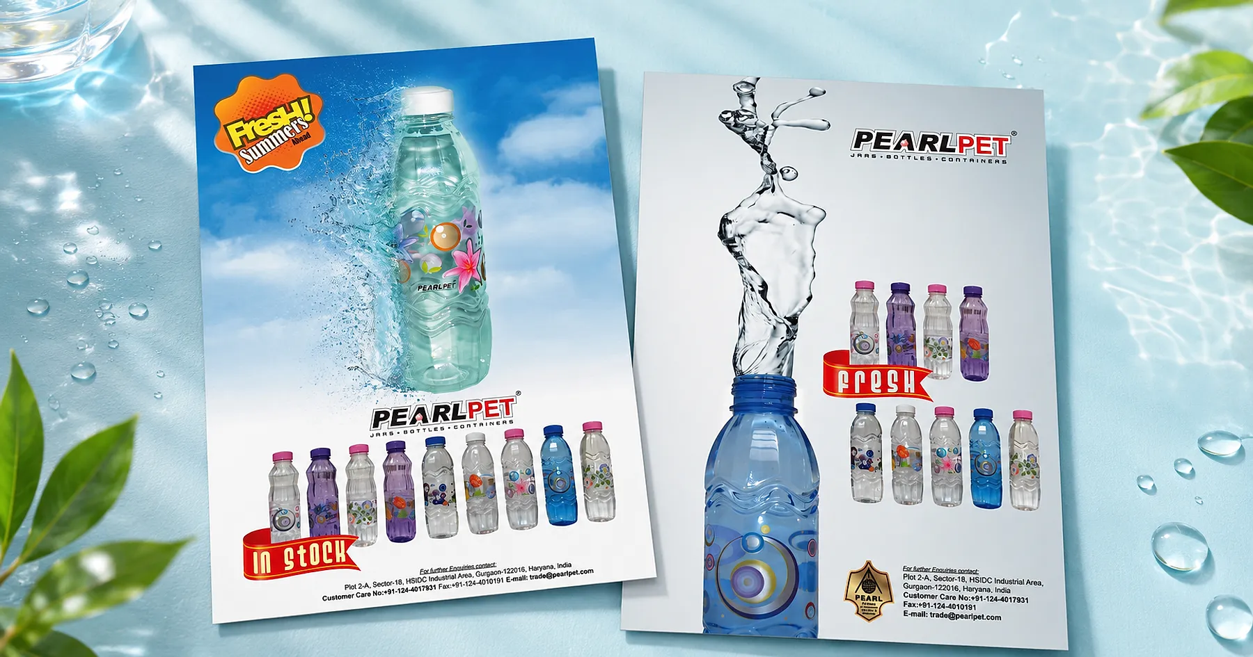 Pearlpet container range flyer design