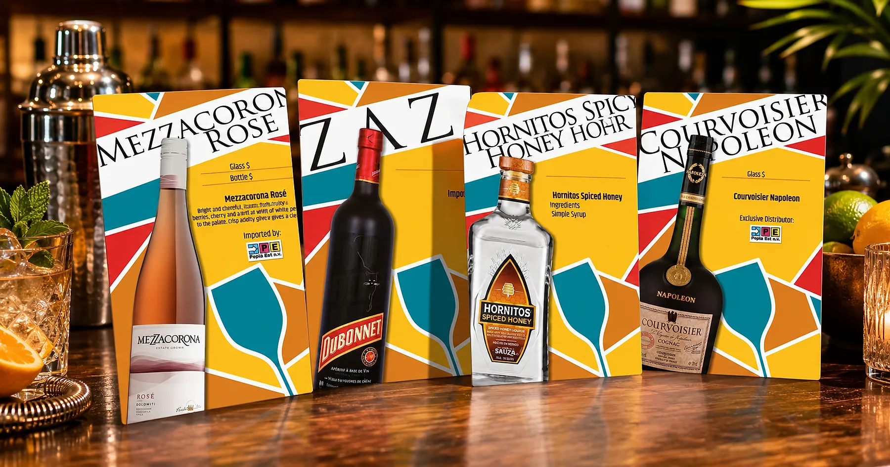 Pepia Est wine card design