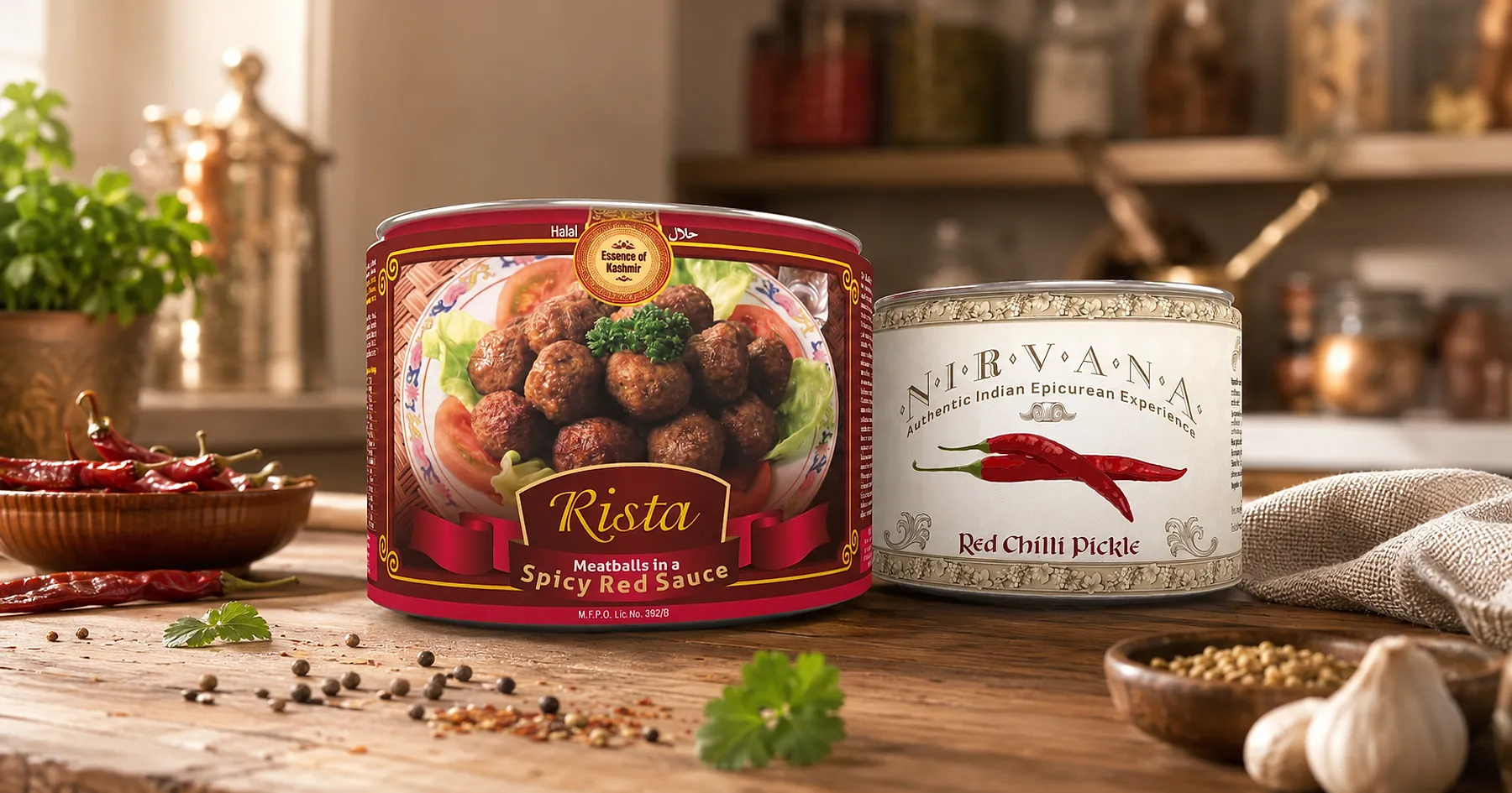 Rista canned food label packaging — food, India