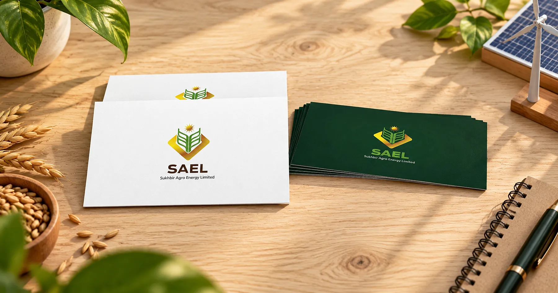 SAEL brand identity design — renewable energy, India
