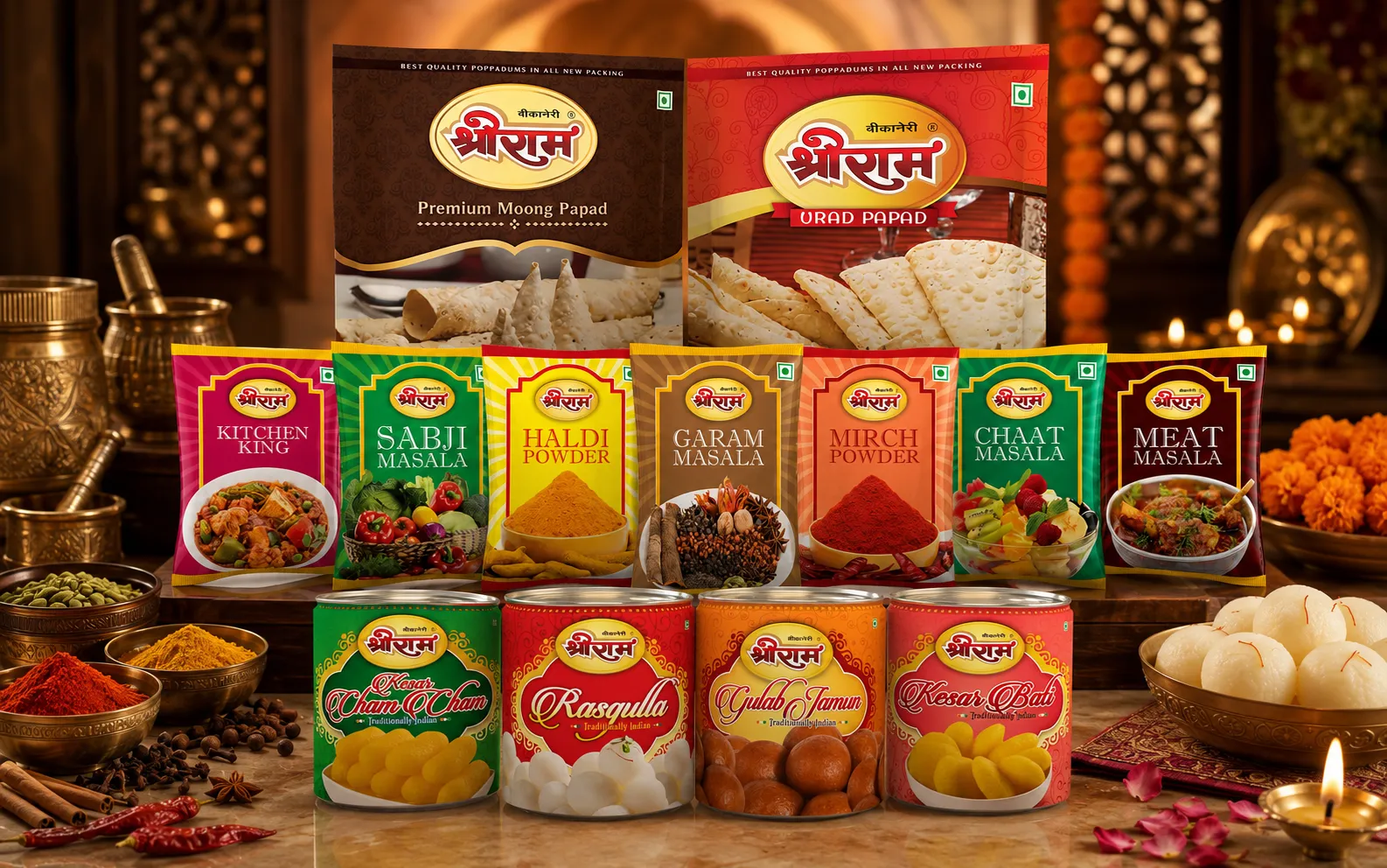 Shreeram Spices packaging range design