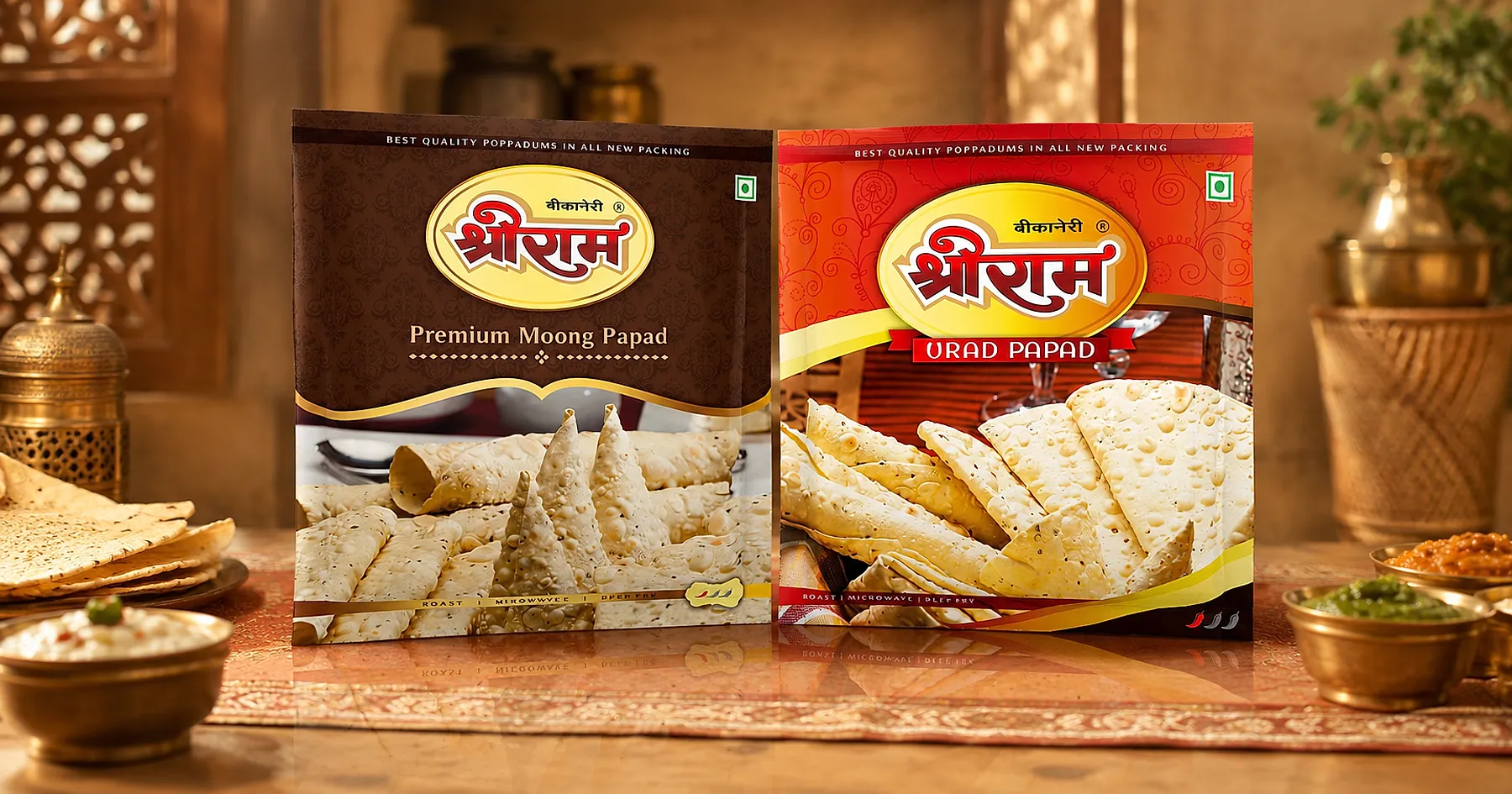 Shreeram Spices papad pouch packaging — spices, India