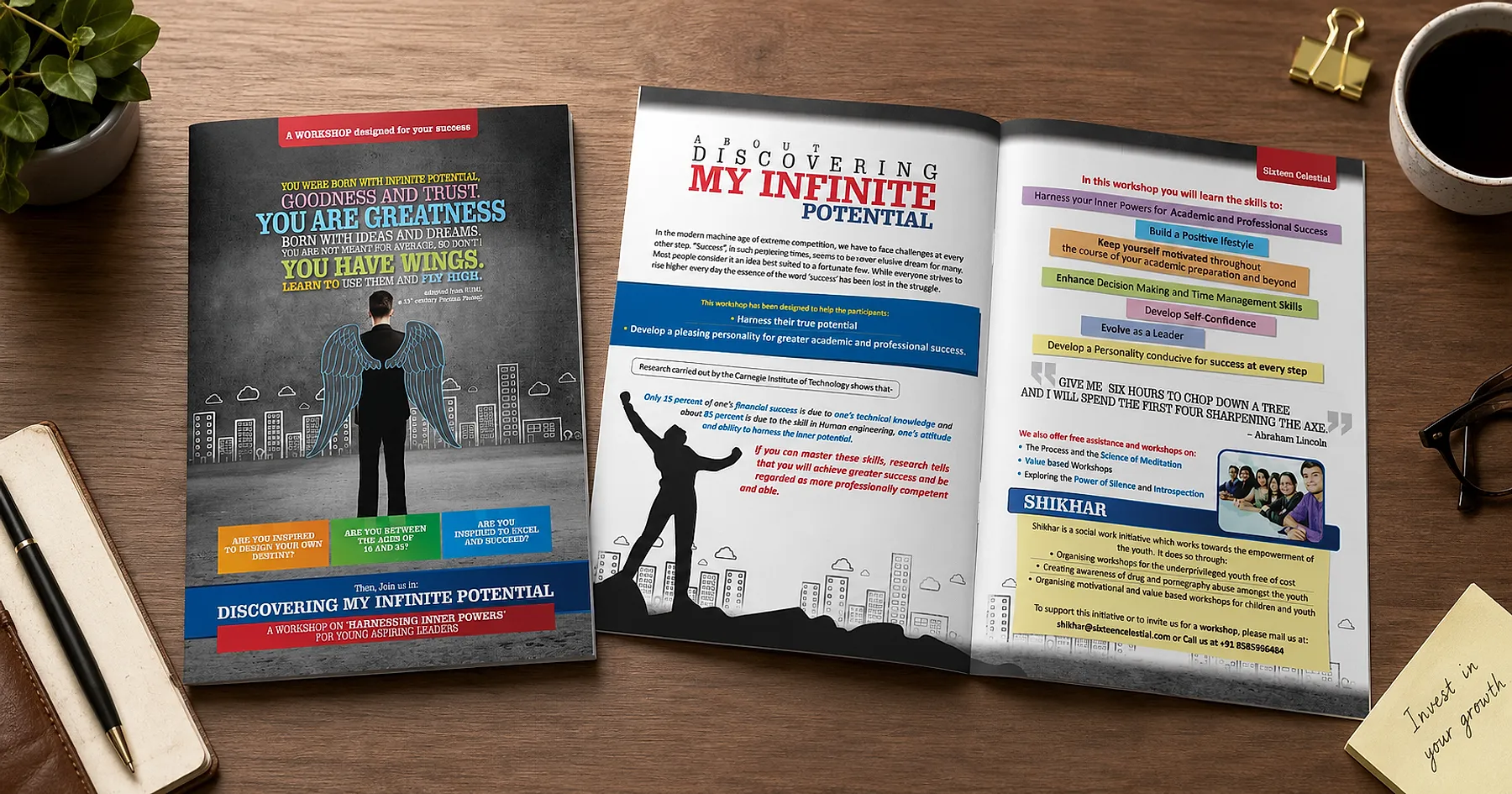 Sixteen Celestial leadership workshop brochure — education & training, India