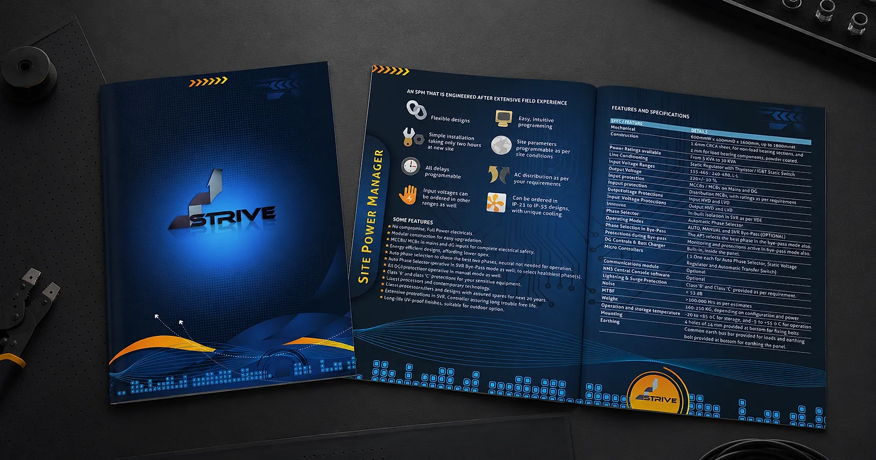 Strive site power manager brochure — electrical & lighting, India