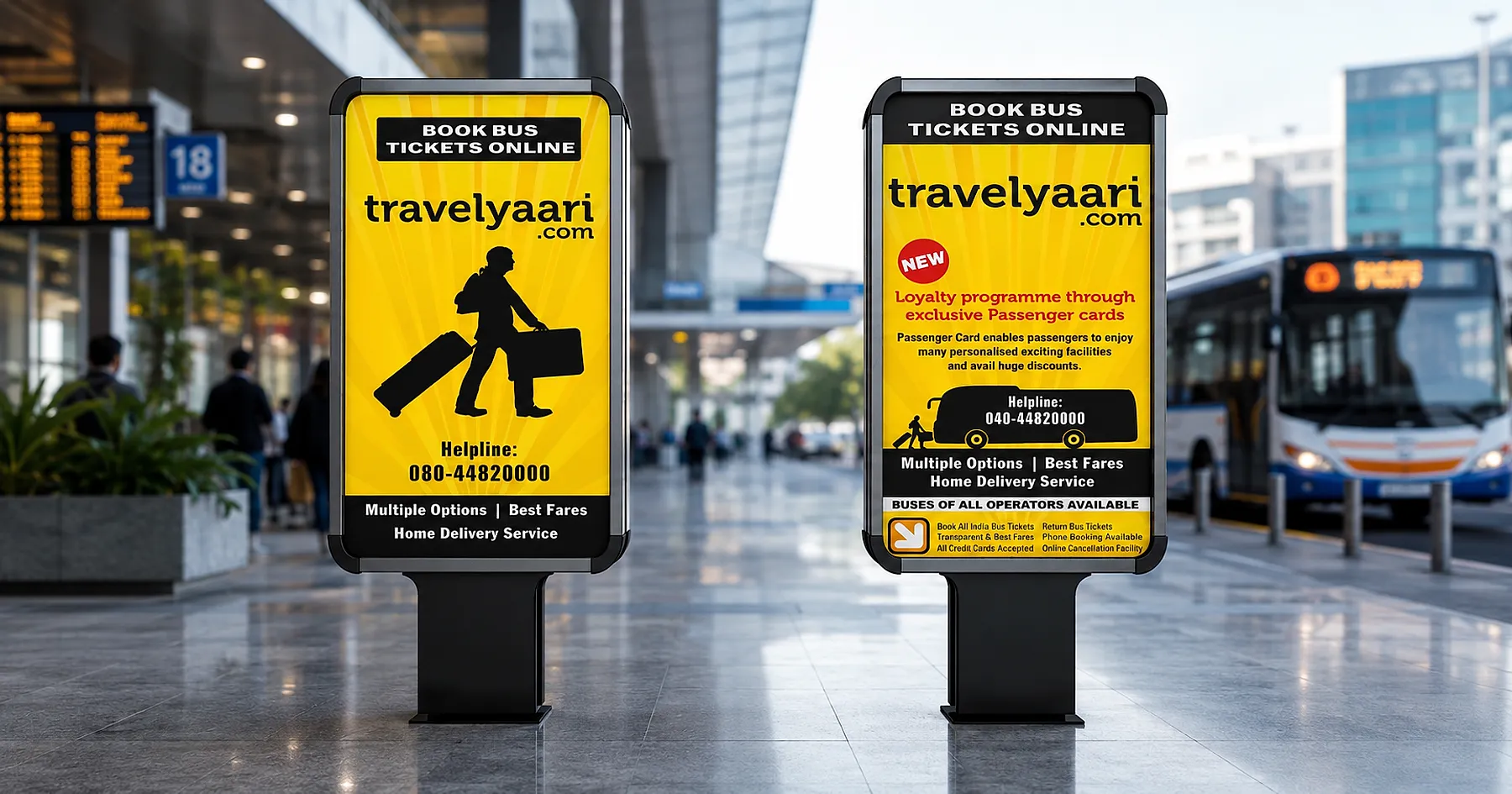 Travelyaari transit terminal street board design