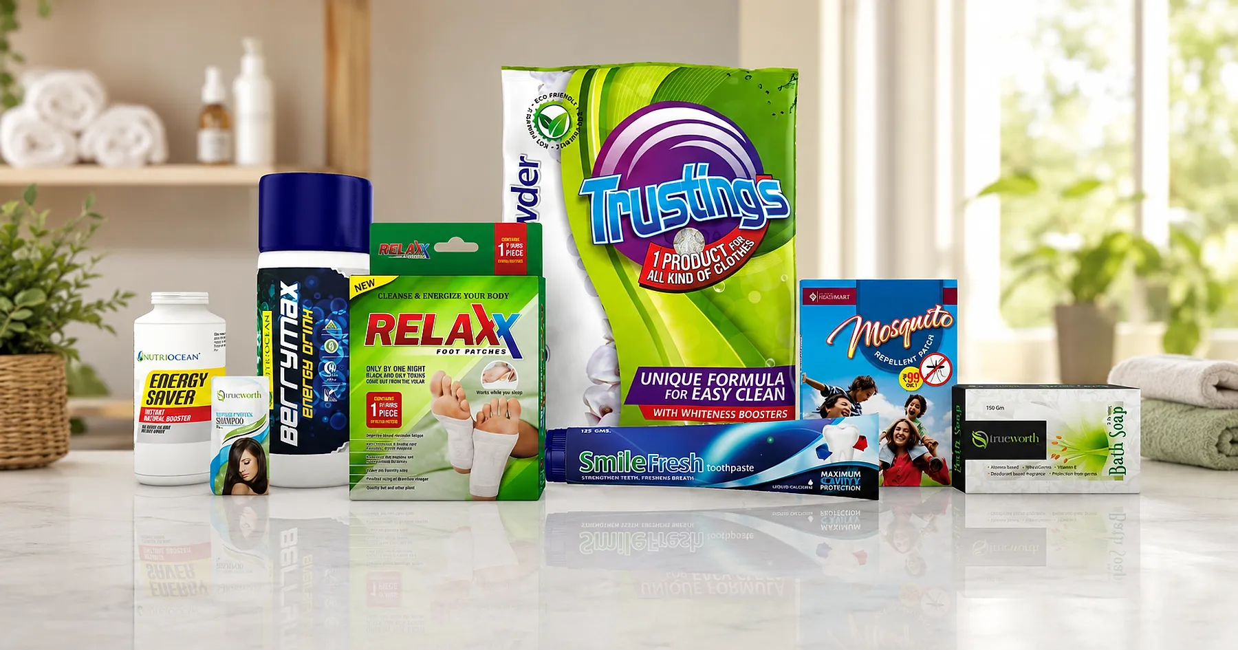 Tulip Megamart fmcg range packaging — food, India