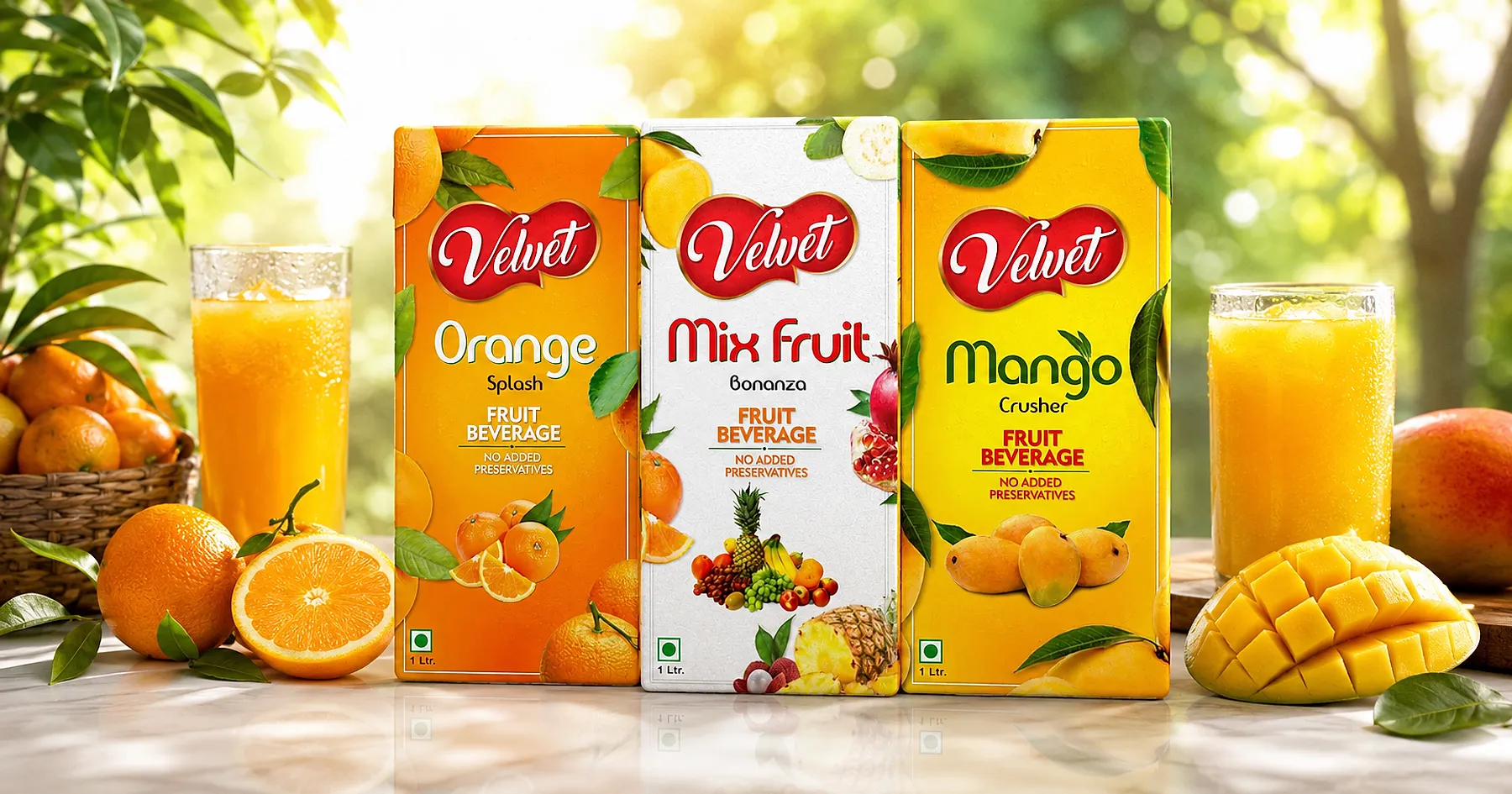 Velvet fruit beverage carton packaging — beverages, India