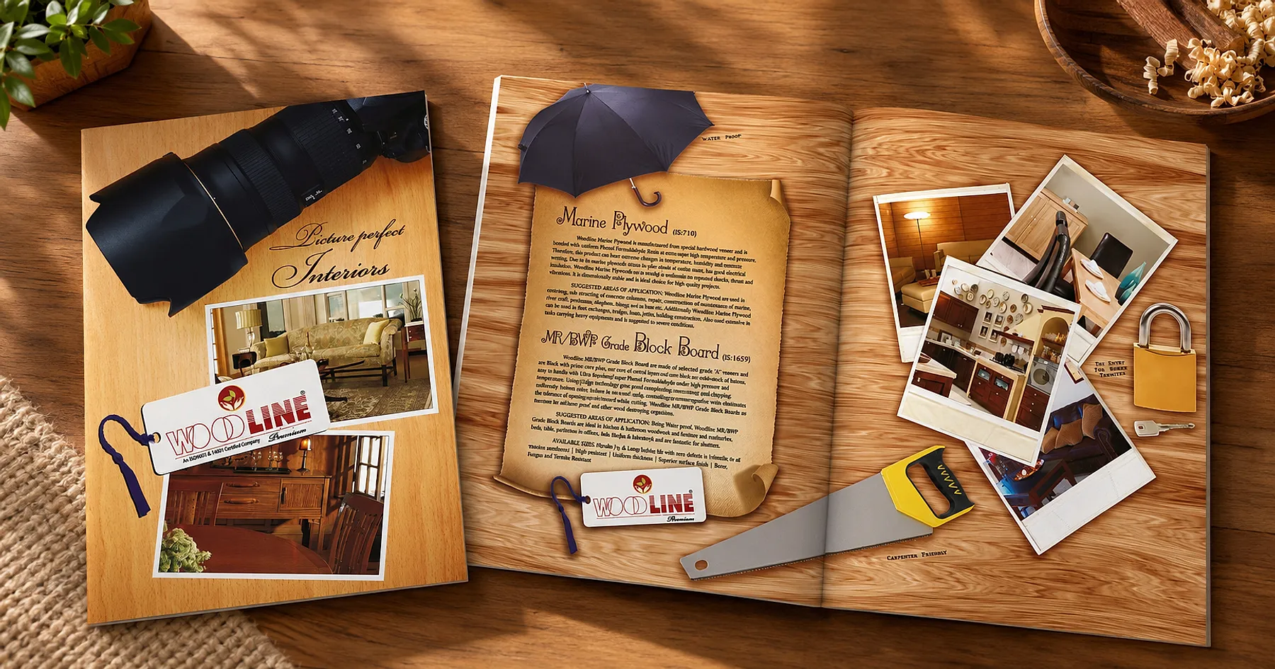 Woodline plywood product brochure — building materials, India
